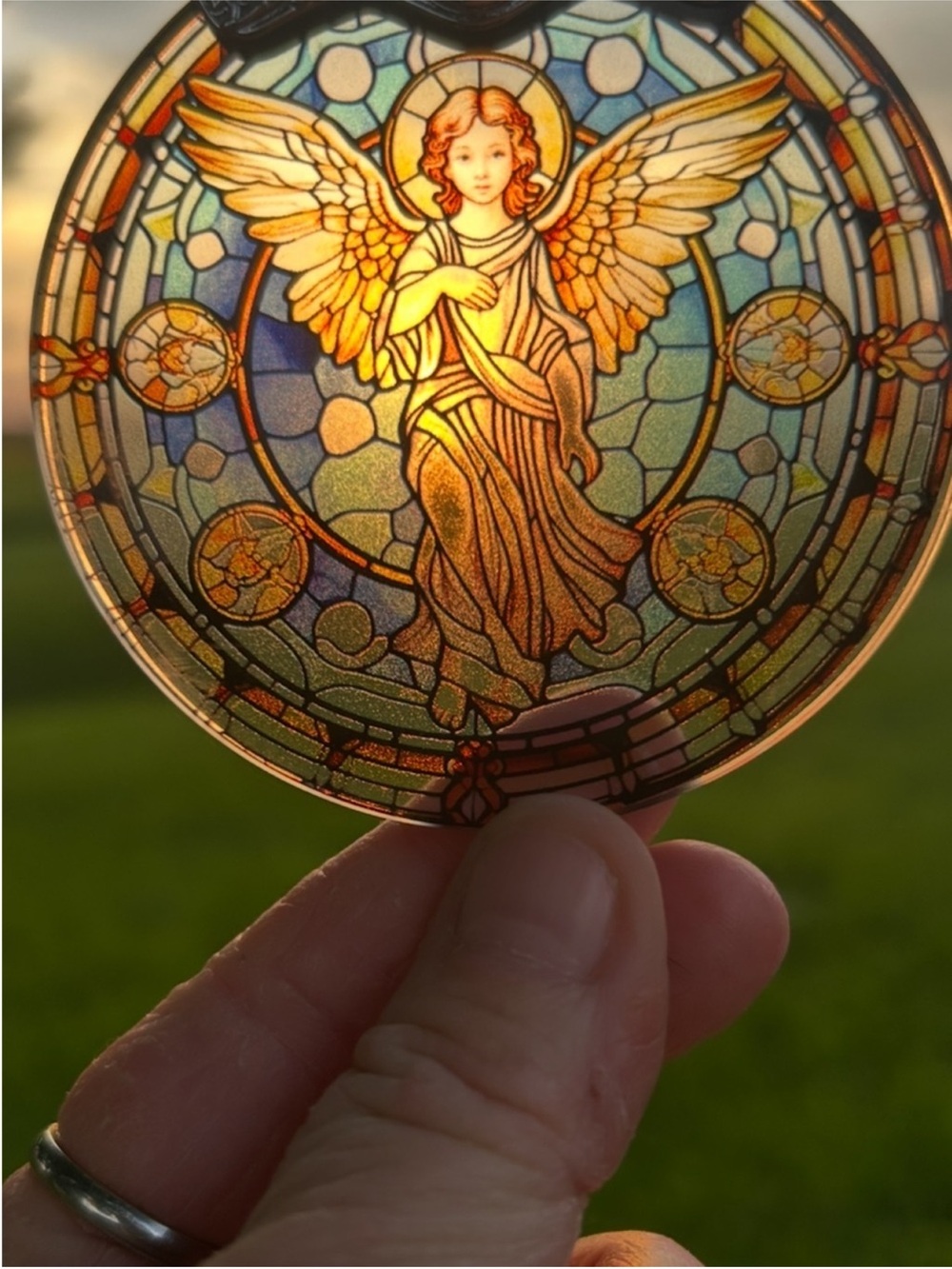 Stained Glass Angel Suncatcher 3 inch